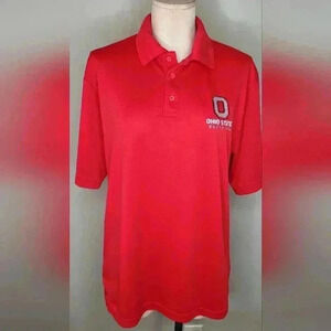 Champion Men's OSU Ohio State Red Polo Size Medium Buckeyes